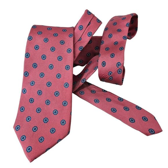 Christian Dior Vintage Silk Tie Turquoise on Pink Lightly Textured 3.25"W x 54" - Picture 3 of 6